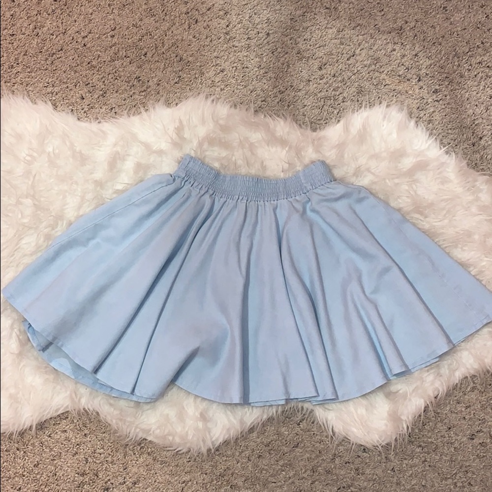 Flowy blue skater skirt